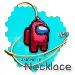 Red Among us toy necklace, Red crewmate Among Us